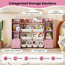 56 inch Large Toy Storage Organizer with 8 Removable Bins and Bookshelf