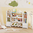 56 inch Large Toy Storage Organizer with 8 Removable Bins and Bookshelf