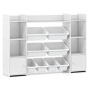 56 inch Large Toy Storage Organizer with 8 Removable Bins and Bookshelf