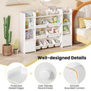 56 inch Large Toy Storage Organizer with 8 Removable Bins and Bookshelf