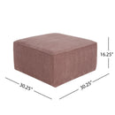 Upholstered Square Ottoman,Pink