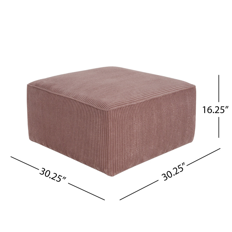 Upholstered Square Ottoman,Pink