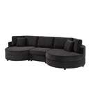 Modern 3 Seater Upholstered Sofa With Curved Design by HouseOfZazla
