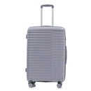 4-Piece PP Spinner Wheel Luggage Set with Cosmetic Case, Light Gray