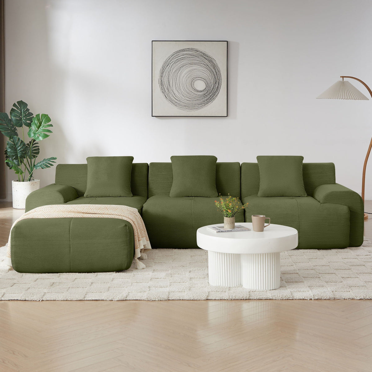 L Shaped Modular Sectional Sofa And Movable Ottoman, photo 7 of 20