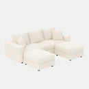 Deep Seat Convertible Sofa With Soft Pillows And Ottomans by HouseOfZazla