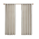 Plaid Rod Pocket and Back Tab Curtain Panel with Fleece Lining Natural 50x95