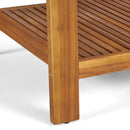 2-Piece Outdoor Teak Acacia Wood Conversation Set
