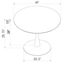 Round Dining Table With Pedestal Base - White by HouseOfZazla
