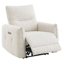 Lalisa - Power Motion Recliner With USB Port - Cream Chenille by Unique Piece Furniture