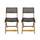 Bistro Foldable Chair With Wicker Backrest