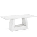 Dining Table For 4 To 6 People, With Trapezoid Base For Dining Room - White by HouseOfZazla