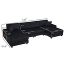 U-Shaped Convertible Sofa, 4 Seater Large Living Room Lounge by HouseOfZazla
