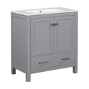 Bathroom Vanity With Single Sink, Combo Cabinet Undermount Sink, Bathroom Storage Cabinet With Two Doors And A Drawer, Soft Closing, Multifunctional Storage, Solid Wood Frame by HouseOfZazla