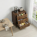 3 Drawer Dresser, Storage Cabinet With Vertical Grooves For Bedroom - Walnut by HouseOfZazla