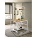 Cowichan - Kitchen Island Counter Table With Pot Rack - White by HouseOfZazla