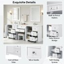 Double Sink Bathroom Vanity With Countertop, 2 Ceramic Sinks, 6 Drawers, Soft Close Design