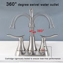 2-Handle 4-Inch Brushed Nickel Bathroom Faucet with Pop-Up Drain by HouseOfZazla