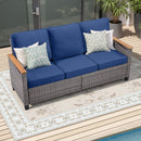 69.7" Wide Outdoor Wicker Patio Sofa