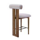 Renee Indoor Modern Split-Back Rubber Wood Counter Stool