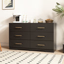 Large 6 Drawers Chest Of Drawer Dressers Table With Handle