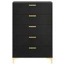 Lexie - 5 Drawer Rectangular Chest - Black