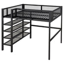 Loft Bed With 4 Tier Shelves And Storage