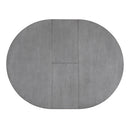 5-Piece Retro Functional Dining Table Set Extendable Round Table and 4 Upholstered Chairs for Dining Room and Living Room (Grey)