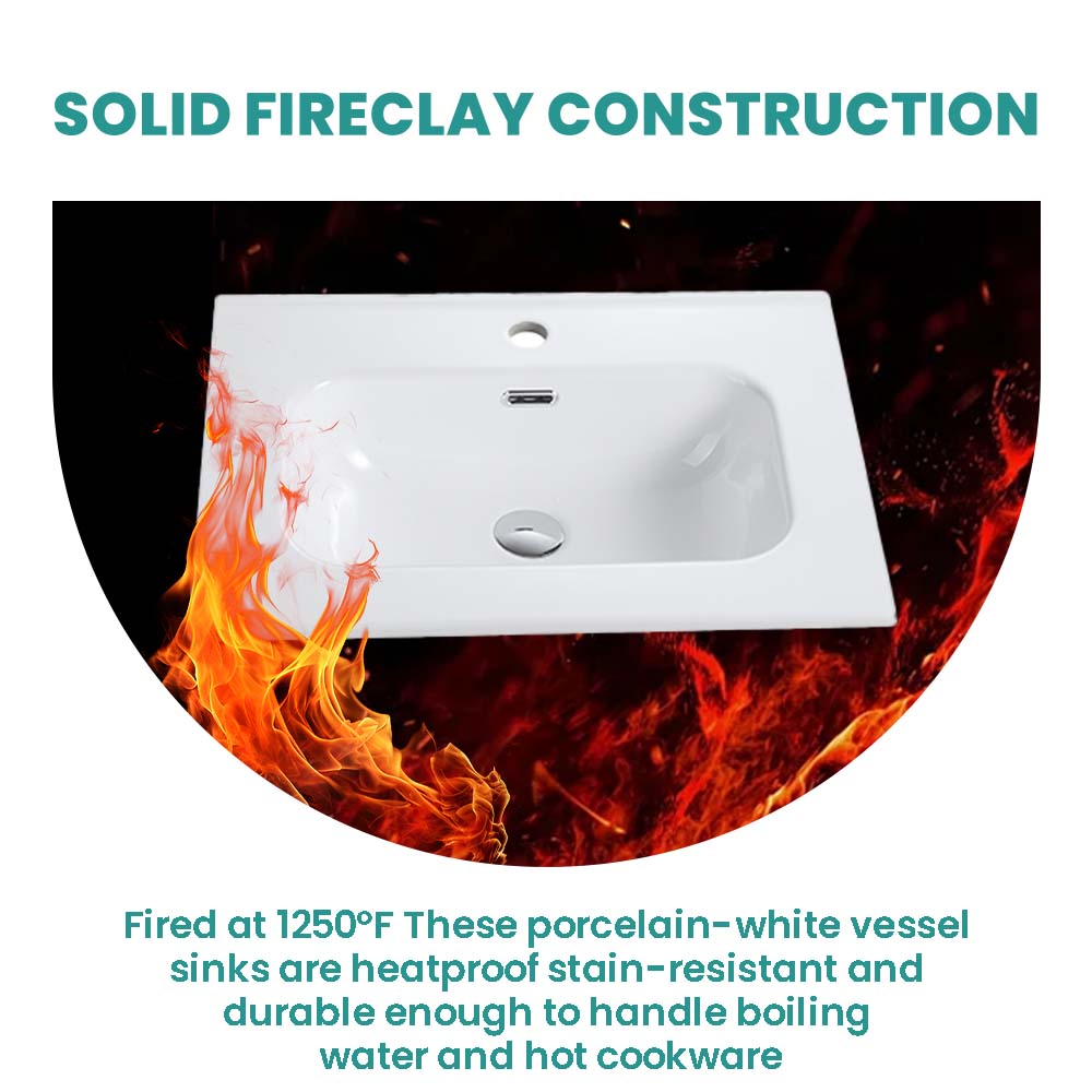 Glossy White Ceramic Integrated Sink, photo 5 of 10