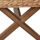 Bench With Water Hyacinth Seat - Brown by HouseOfZazla