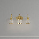 3 Lights Brush Vanity Light - Clear / Gold