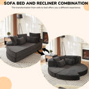 Semi Circular 2 In 1 Sofa Bed With Neck Pillow And Throw Pillows by HouseOfZazla