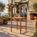 41.14-Inch Height Teak Finish Acacia Solid Wood Outdoor Dining Table by HouseOfZazla