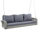 3 Person Large Patio Swing Bench With Cushions For Backyard by HouseOfZazla