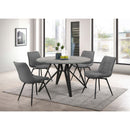 Royceton - Top Dining Table Industrial Round Dining Table - Gray / Black