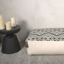 Kiki - Rectangular Pouf Ottoman Floor Cushion Natural - Black by HouseOfZazla