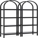 Tall 4 Tier Arched Open Bookshelf Storage Rack - Black by HouseOfZazla