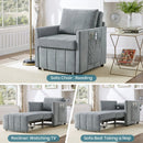 Upholstered Convertible Sleeper Sofa With 5 Position Backrest, Side Pockets, Storage by Unique Piece Furniture