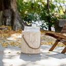 Outdoor Wood Grain Rustic MGO Side Table with Realistic Wood Vibe