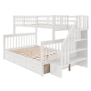 Stairway Bunk Bed With Storage And Guard Rail For Bedroom by Unique Piece Furniture