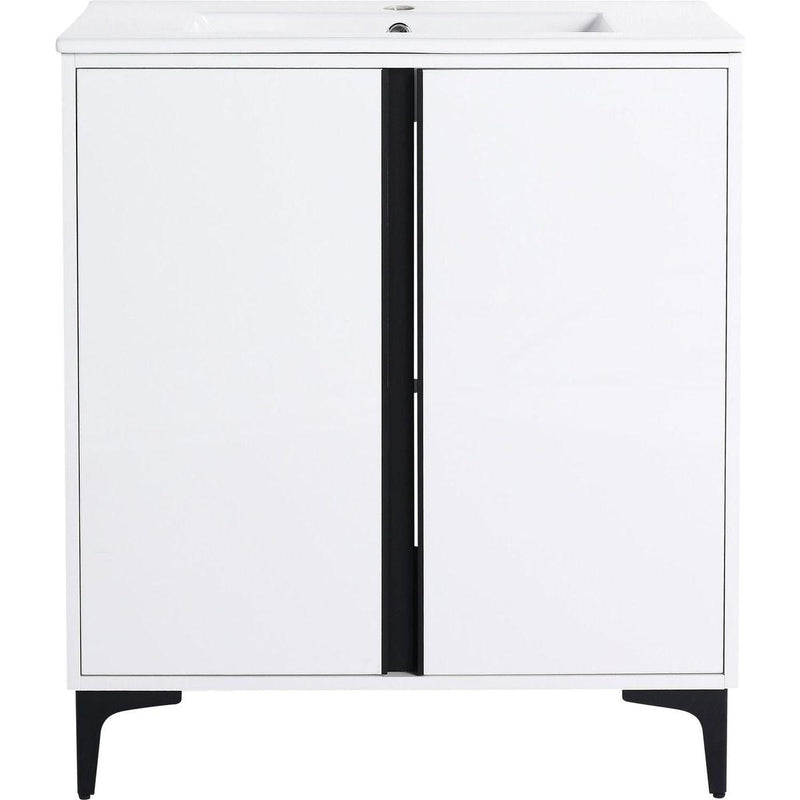 30" Freestanding Bathroom Vanity With Ceramic Sink-BVB06730WH-