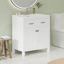 Bathroom Vanity With Ceramic Sink, Modern Single Bathroom Cabinet With 2 Doors And A Shelf, Soft Close Doors by Unique Piece Furniture