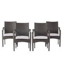 6 Pcs Outdoor Acacia Wood Dining Set with PE Rattan Stacking Chair by HouseOfZazla