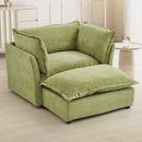 Modern Cozy Upholstered Armchair Sofa With Movable Ottoman by HouseOfZazla