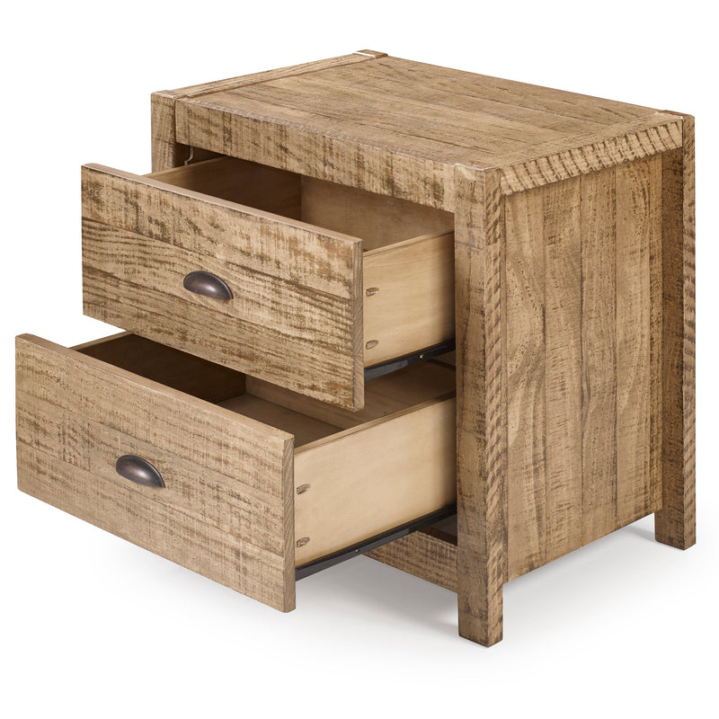 3-Piece Bedroom Furniture Set, Solid Wood Albany Queen Size Bed Frame with Two 2-Drawer Nightstands, Walnut