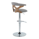 Modern Adjustable Swivel Barstool With Padded Seat Set of 2 by Unique Piece Furniture