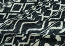 5.6x8.6 Black and Ivory Hand Knotted Southwestern Tribal Trellis wool Area Rug