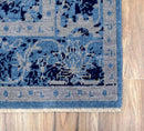 Hand Knotted Wool Area Rug Blue Modern Contemporary Style 5.6x8.6