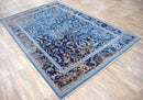 Hand Knotted Wool Area Rug Blue Modern Contemporary Style 5.6x8.6