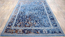 Hand Knotted Wool Area Rug Blue Modern Contemporary Style 5.6x8.6